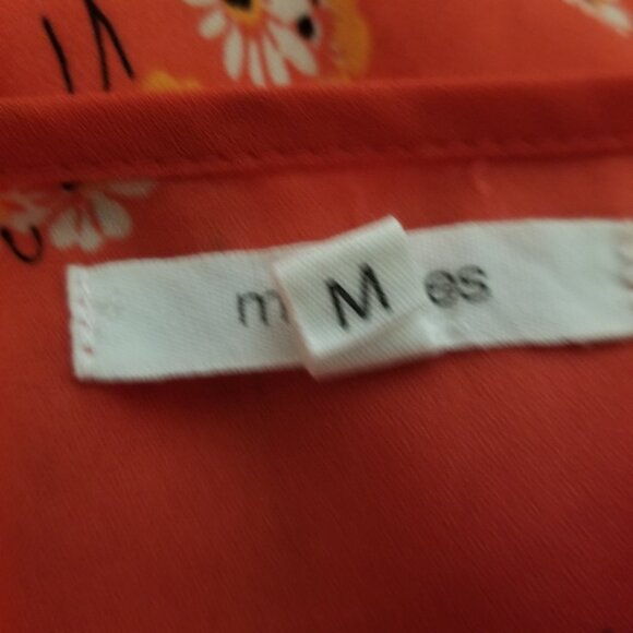 Maurices Tank Top Women's Medium Orange Floral Blouse - Picture 7 of 9